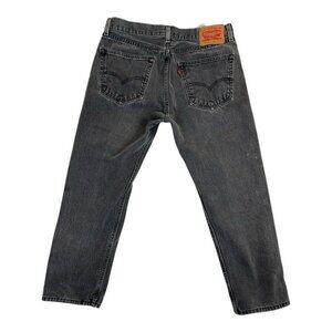 Vintage Levi’s 505 Black Faded Jeans Size 34x28 Relaxed Fit Grunge Distressed